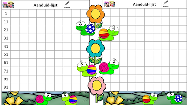 Lesmateriaal bloemenspel 100-veld, A3-document van auteur Little Play Friends slide 4
