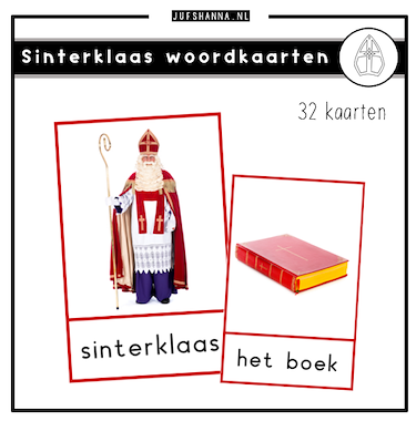 Lesmateriaal Thema Sinterklaas | Woordkaarten van auteur Juf Shanna