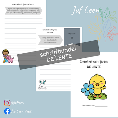 Lesmateriaal Schrijfbundel: DE LENTE (creatief schrijven) van auteur Juf Leen slide 2