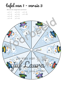 Lesmateriaal Winter - Ikea rad - Tafel van 1 t/m 3 van auteur De klas van juf Laura slide 2