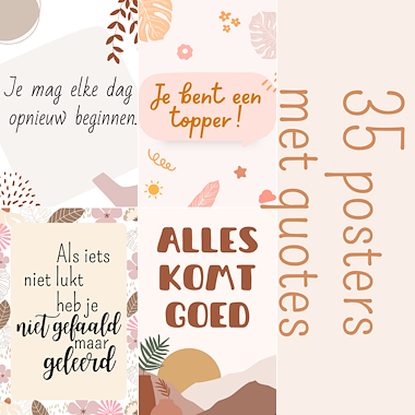 Lesmateriaal Posters met inspirerende quotes voor in de klas | 35 posters van auteur My Teacher Shares