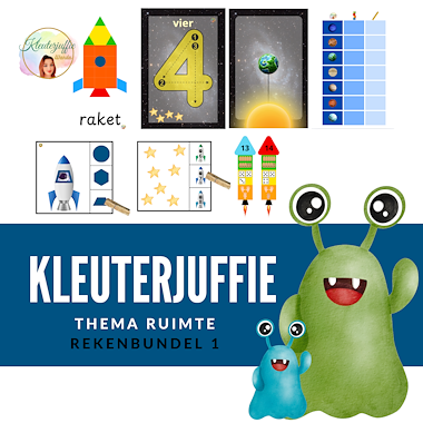 Lesmateriaal Kleuterjuffie, rekenbundel 1 thema ruimte van auteur Kleuterjuffie