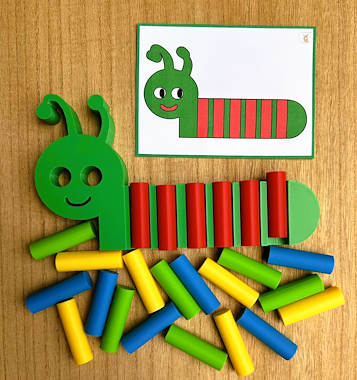Lesmateriaal De grote staafjes-rups van auteur Little Play Friends
