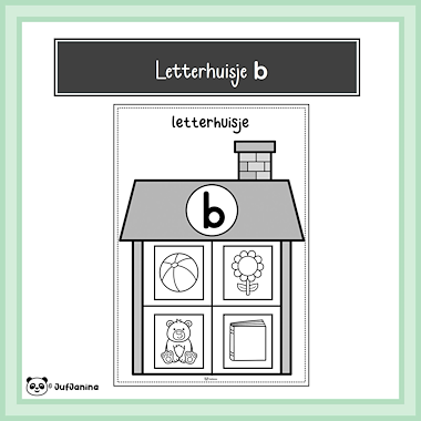 Lesmateriaal Letterhuisje 'b' van auteur Juf Janina