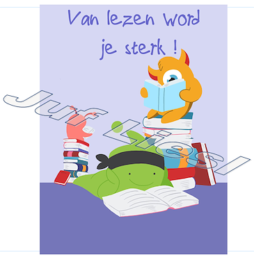 Lesmateriaal Classdojo poster Van lezen word je sterk  van auteur De monsterklas van Juf Liesl