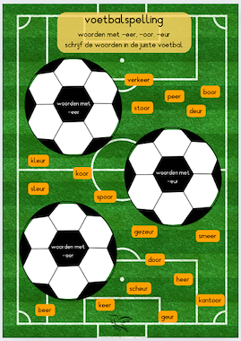 Lesmateriaal voetbal spelling van auteur Juf Kitty B