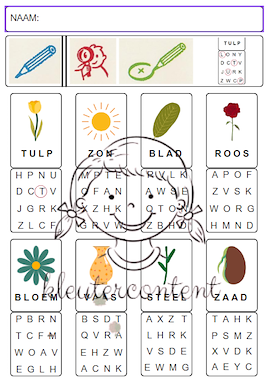 Lesmateriaal Thema bloemen: Werkblaadjes  van auteur Kleutercontent