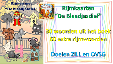 Lesmateriaal rijmkaartjes - herfst - de blaadjesdief van auteur Little Play Friends