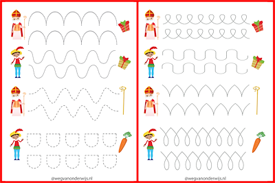 Lesmateriaal Schrijfpatronen Sinterklaas van auteur wegvanonderwijs slide 1