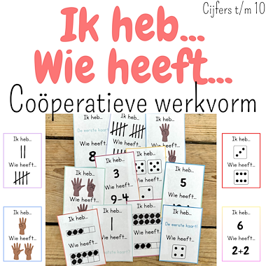 Lesmateriaal Ik heb.. wie heeft.. Coöperatief spel getalbeelden kleuters  van auteur My Teacher Shares