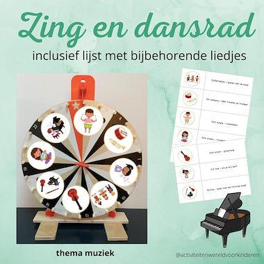 Lesmateriaal Muziek - zing en dans dobbelsteen en draairad van auteur Nanny Melissa