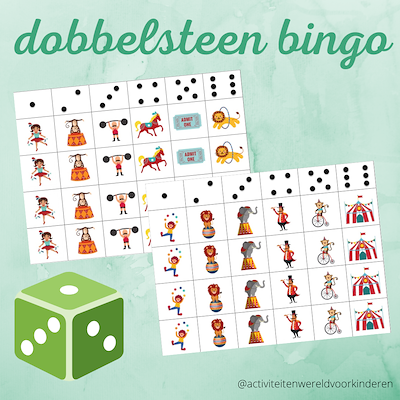 Lesmateriaal Circus - dobbelsteen bingo  van auteur Nanny Melissa
