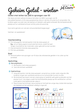 Lesmateriaal Winter - Bundel - Geheim Getal - Sprongen van 10  van auteur De klas van juf Laura slide 4