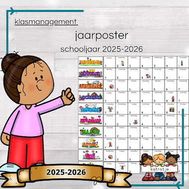 Lesmateriaal kalender schooljaar 2025-2026 (poster) van auteur katrotje slide 1