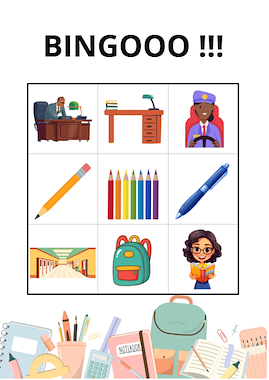 Lesmateriaal Bingo - thema terug naar school van auteur JufMyrthe slide 2