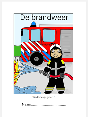 Lesmateriaal Werkboekje thema brandweer groep 3. van auteur Juf Monique