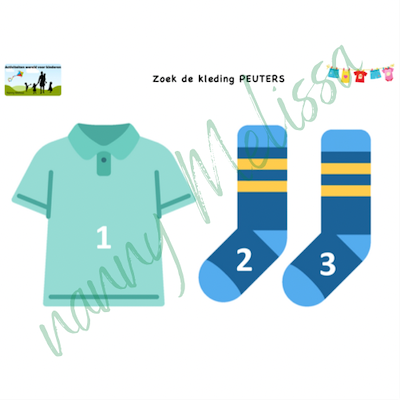 Lesmateriaal Thema kleding - zoek de kleding PEUTERS van auteur Nanny Melissa slide 3