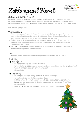 Lesmateriaal Zaklampspel Kerst - tafel 10 t/m 12 van auteur De klas van juf Laura slide 4