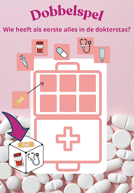 Lesmateriaal Thema de dokter : dobbelspel van auteur Juf Katy slide 1