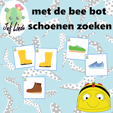 Lesmateriaal met de bee bot schoenen zoeken van auteur juf Linde slide 1