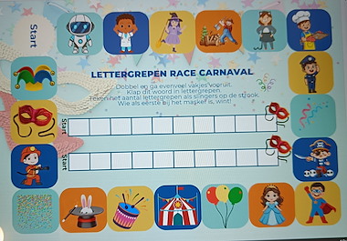 Lesmateriaal Lettergrepen race carnaval van auteur Christl slide 3