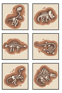 Lesmateriaal DINOSAURUSSEN memory fossielen van auteur juf Tinne slide 3