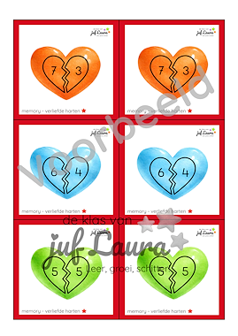 Lesmateriaal Valentijnsdag - Memory - Verliefde harten van auteur De klas van juf Laura slide 2