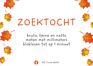 Lesmateriaal Wiskunde zoektocht van auteur Juf Tessa deelt slide 1