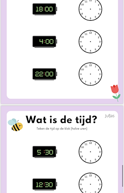 Lesmateriaal Klokkijken lente van auteur Jufjas slide 3
