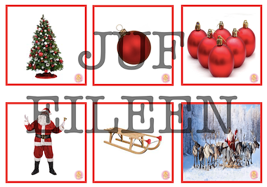 Lesmateriaal Thema Kerstmis sprekende muur / memorie kaartjes van auteur juf Eileen