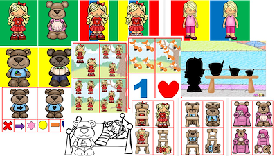 Lesmateriaal Goudlokje en de 3 beren: Mega spelbundel van auteur Little Play Friends slide 3