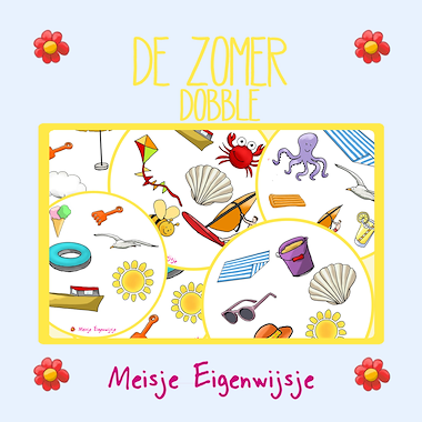 Lesmateriaal De zomer - Dobble 10 kaarten van auteur Meisje Eigenwijsje