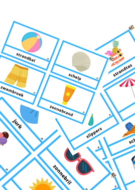 Lesmateriaal Woordkaarten zomer van auteur De klas van juf Daisy slide 1