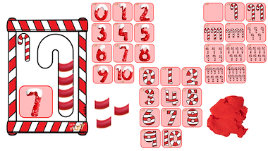 Lesmateriaal plasticinekaarten - zuurstokjes kerstmis van auteur Little Play Friends slide 2