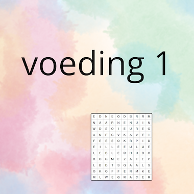 Lesmateriaal AN - de voeding (deel 1) - spel 4: woordzoeker van auteur Peggy Van Rompaey