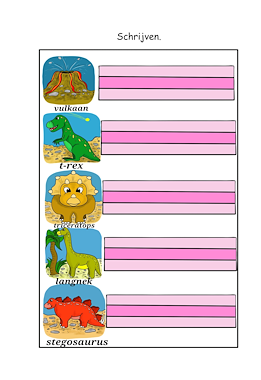 Lesmateriaal Werkboekje groep drie thema dino's  van auteur Juf Monique slide 4