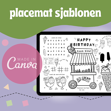 Lesmateriaal Placemats Canva Sjablonen van auteur Kelly Meeus