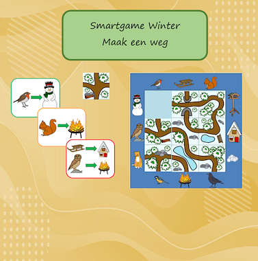 Lesmateriaal Smartgame Maak een weg Thema Winter van auteur Jabbedabbedoe