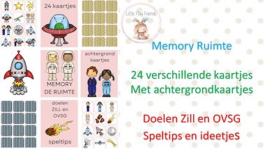 Lesmateriaal Memory: De Ruimte van auteur Little Play Friends slide 2