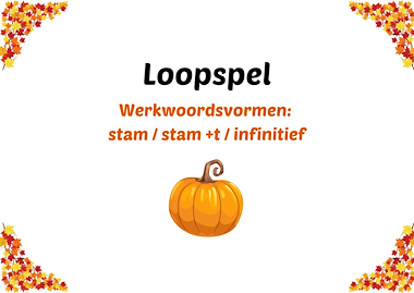 Lesmateriaal Loopspel- werkwoorden van auteur Juf Tessa deelt