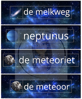 Lesmateriaal Ruimte woorden naleggen/stempelen met leesletters van auteur juf Tinne