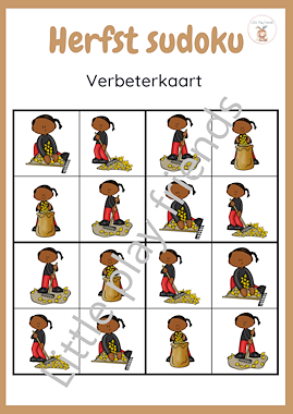 Lesmateriaal sudok's rond de herfst van auteur Little Play Friends slide 4