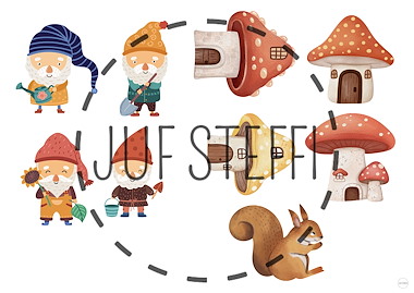Lesmateriaal speeltafel thema kabouter: achtergronden A3 + popjes van auteur Juf Steffi slide 3