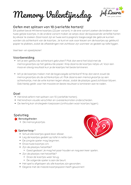 Lesmateriaal Valentijnsdag - Memory - Verliefde harten van auteur De klas van juf Laura slide 4