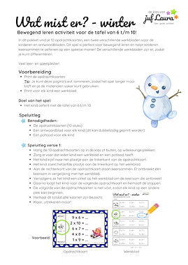 Lesmateriaal Winter - Wat mist er? - Tafel van 6 t/m 10 van auteur De klas van juf Laura slide 4