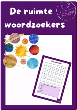 Lesmateriaal De ruimte - woordzoekers van auteur PeuterKleuter