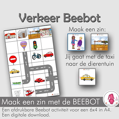 Lesmateriaal Bee-Bot® mat VERKEER activiteit, maak een goede zin. van auteur LDN Clipart