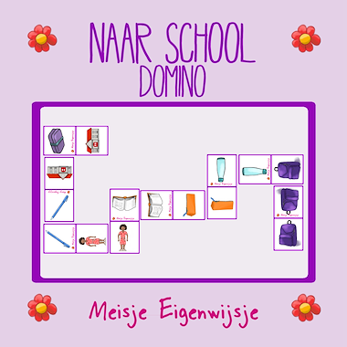 Lesmateriaal Naar school | Domino van auteur Meisje Eigenwijsje