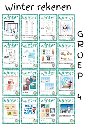 Lesmateriaal Winter reken pakket groep 4/tweede leerjaar van auteur wegvanonderwijs
