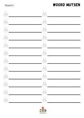 Lesmateriaal Mutsen woorden met tweetekenklanken voor het lampje  van auteur de beweegjuf slide 3
